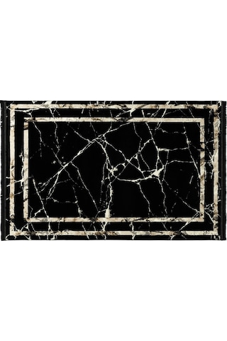 Çam Halı Astoria 10907 Siyah Tuğra Halı Mermer Desen Salon Halısı