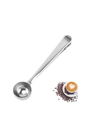 Kyr-5224 Klipsli Kahve Ölçüm Kaşığı Gümüş Metal