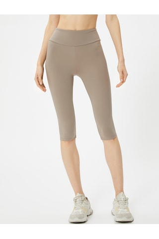Koton Spor Kapri Tayt Standart Bel Slim Fit Kahverengi 4sak40150nk