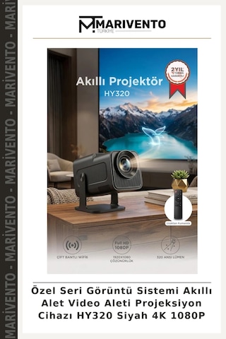Özel Seri Görüntü Sistemi Akıllı Alet Video Aleti Projeksiyon Cihazı Hy320 Siyah 4k 1080p