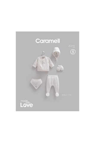Caramell Pamuk Fashion Girl Body Ve Pantolon 4'lü Set 50-62 Cm 0-3 Ay Ekru Crml.ekr.bpk2264