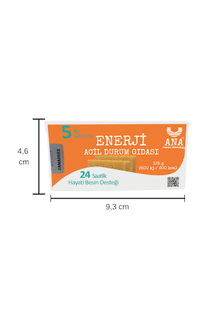 Ana Enerji Acil Durum Gıdası 125g 2500 Kj 1 Kişilik 24 Saatlik Besin Desteği