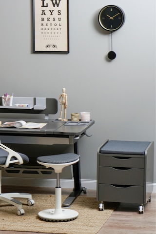 Creo Mobili Çekmeceli Tekerlekli Sirius Keson, Oturulabilir Ofis Ve Ev Komodini, Antrasit