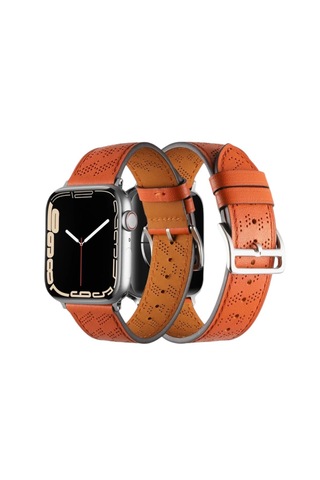 Apple Uyumlu Watch Kahve Deri Saat Kordonu 42-44-45mm