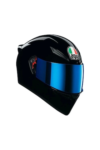 Agv K1 S Mono Black Mavi Vizör Kask Parlak Siyah