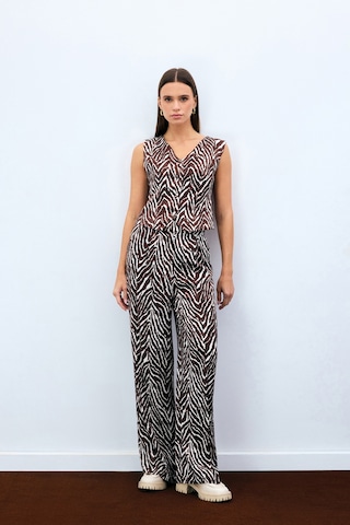 Sateen Zebra Desen Pantolon - Kahve-135473 Kahve
