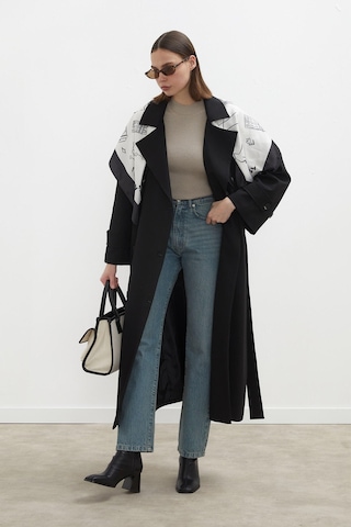 Manuka Premium Oversize Trençkot Siyah