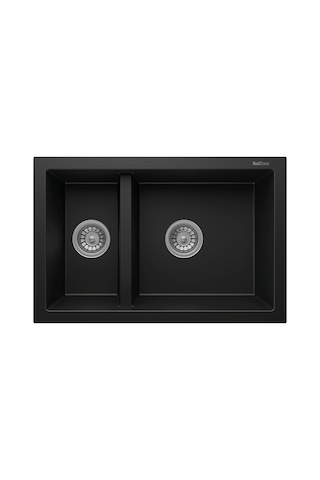 P018 Bergama 1.5 Göz Granit Evye 700 460 Mm Siyah İsimdebelirtilmiş
