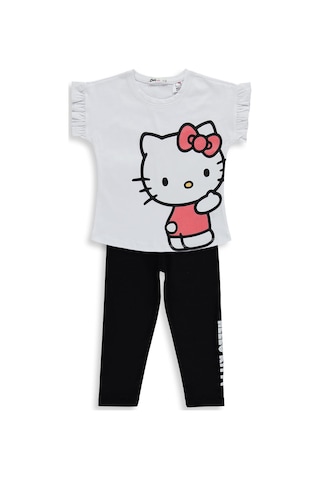 Hello Kitty 2-5 Yaş Takım - Kırık Beyaz-siyah