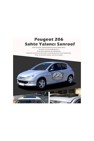 Peugeot 206 Parlak Siyah Yalancı Çakma Sahte Sunroof