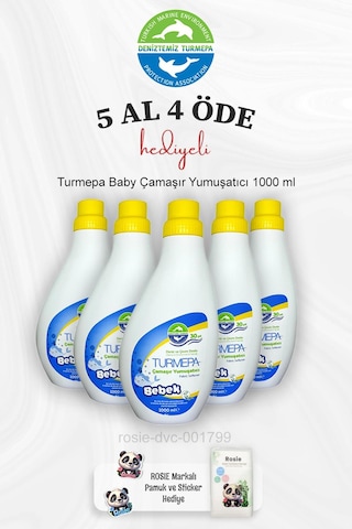 Turmepa Baby Çamaşır Yumuşatıcı 1000 Ml 5 Al 4 Öde Ve Rosie Pamuk