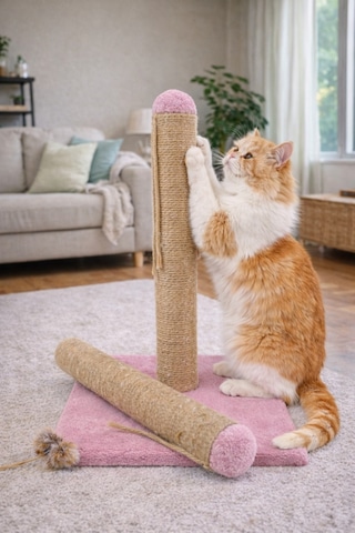 Pudra Kedi Tırmalama Tahtası Yedek Borulu-42cm