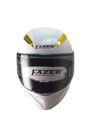 Fr-965 White Motosiklet Kaskı Çene Açılır Güneş Vizörlü Motorcu Kask Beyaz