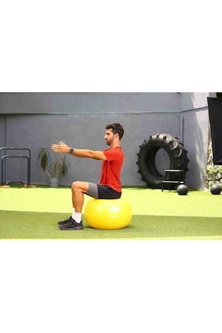 Slazenger 55cm Anti-burst Gymball Sarı Pompa Dahil Pilates Topu