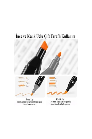 Touch Marker Çift Uçlu Marker Çantalı Kalem Seti 24'lü
