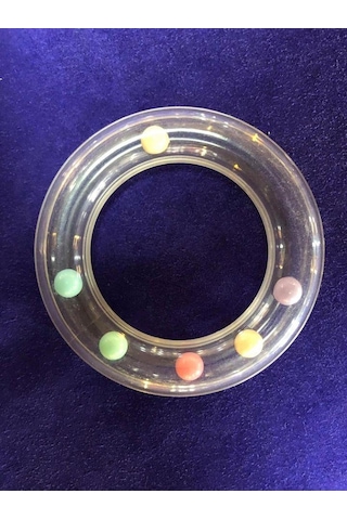 Şeffaf Plastik Bebek Çıngırak 80mm - Bebe Çıngırağı Çok Renkli