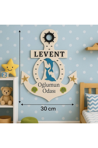 Çocuk Odası Kapı Veya Duvar Süsü Kişiye Özel İsim Yazılı No:1003 Krem