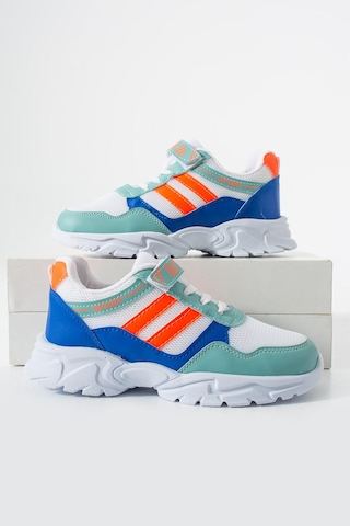 Adımist Çocuk Ortopedik Cırtlı Hafif Unisex Sneaker Spor Ayakkabı Maf Cırtlı Yeşil - Mavi