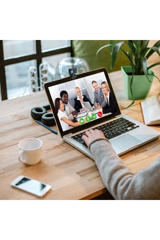 Yaleker Usb 2.0 Plug & Play Hd Webcam İle Mikrofon, 1.45m Kablolu, Dikey-dikey Dönebilen, Ekran Klipsi, Siyah-mavi, Video Konferans/online Dersler İçin