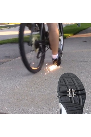 Xindoker Bisiklet Ayak Tabanı Alev Taşı Seti - 1 Adet Taş + 1 Adet Bağlama Kordonu - Yolculukta Çarpıcı Alev Efekti Siyah