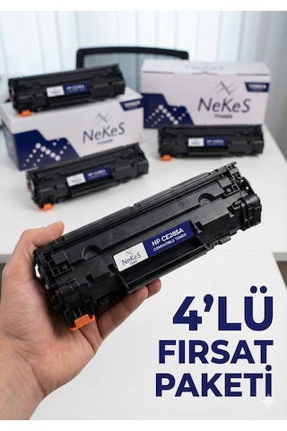 Nekes Toner Hp Laserjet Pro M1130 / M1132 / M1132 Mfp 85a Siyah Uyumlu Toner 4' Lü Paket - Çipli / Ce285a