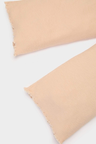 DeFacto Kız Bebek Wide Leg Geniş Bol Paça Fitilli Kaşkorse Pantolon E5557A525SPBG392 Bej