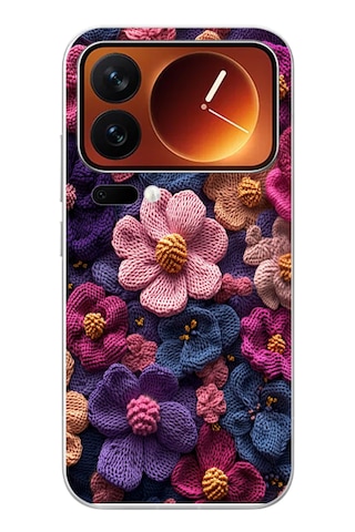 Xiaomi 17 Pro Max Uyumlu Çiçek Örgüsü Baskılı Silikon Kılıf Renkli Xiaomi 17 Pro Max Uyumlu Çiçek Örgüsü Baskılı Silikon Kılıf Renkli