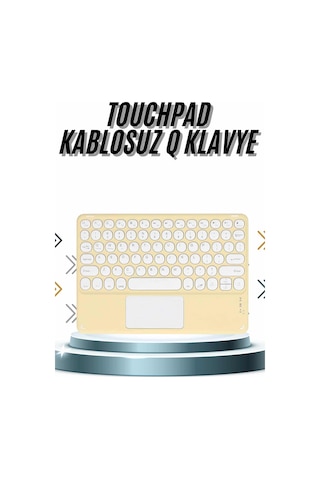 Apple Uyumlu iOS Android Ve  Bluetooth Klavye Touchpad Slim Kablosuz Wif