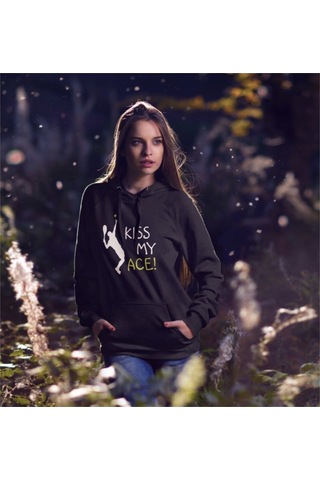 Pisa Art Ace Atmadan Yapamayanlara Özel Siyah Kapüşonlu Sweatshirt Hrmsw001 Siyah