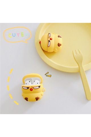 E2M Airpods 1-2 Uyumlu Kılıf Kırgın Civciv Sarı