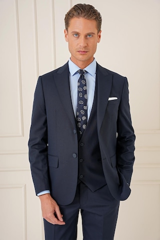 Efor Slim Fit Kırlangıç Yaka Çift Yırtmaçlı Yelekli Klasik Lacivert Takım Elbise Tk 895 Lacivert