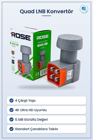 Universal Quad Lnb 4 Çıkışlı 4k Ultra Hd 0.1db Uydu Anteni Konver