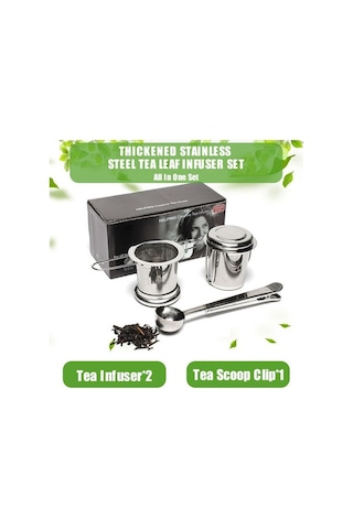 Pazly 3 Adet Çay Demlik Kepçe Klip Kiti - Gıda Gümüş Çay Kapaklı Set Gümüş