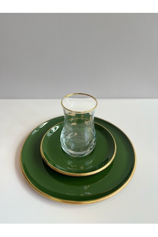 Glore 18 Parça Solid Pasta Çay Seti Yeşil 85495 Yeşil