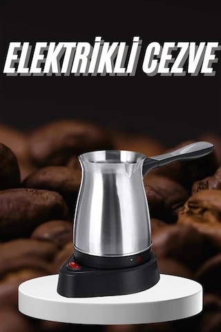 Bay Paslanmaz Çelik Türk Kahvesi Makinesi 6 Fincan Kpasiteli Elektrikli Cezve Najmaddin Standart
