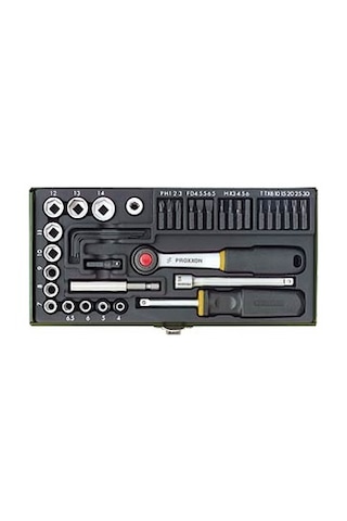 Proxxon 23070 1/4" Cırcır Kolu 39 Parçalı Lokma Ve Bits Takımı
