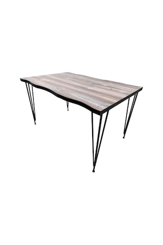 Evimeaksesuar Eko 86 X 130 Cm Kütük Desenli Sabit Tel Masa(Mutfak&Cafe Masası)