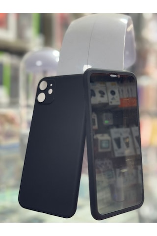 Apple Uyumlu iPhone 11 Uyumlu 360 Tam Koruma Black Kılıf -