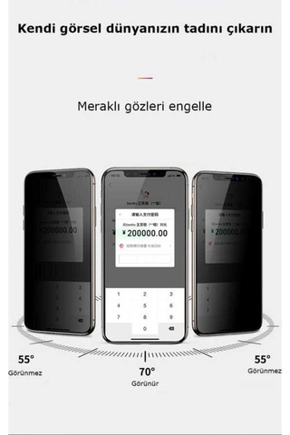Apple Uyumlu iPhone X Zore Kor Privacy Cam Ekran Koruyucu