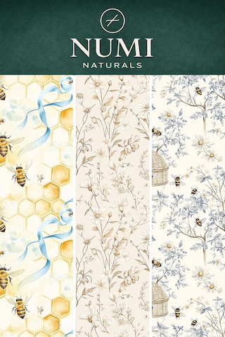 Balmumu Gıda Saklama Bezleri Premium 3 Lü Set 30 30 Cm - Honey Garden Çok Renkli