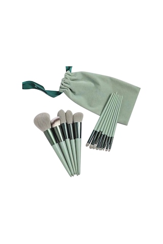 Moveevo 13 Adet Makyaj Fırçası Seti Saklama Çantası Ile Fondöten Gevşek Pudra Allık Kapatıcı Göz Farı Kaş Kozmetik Fırçaları