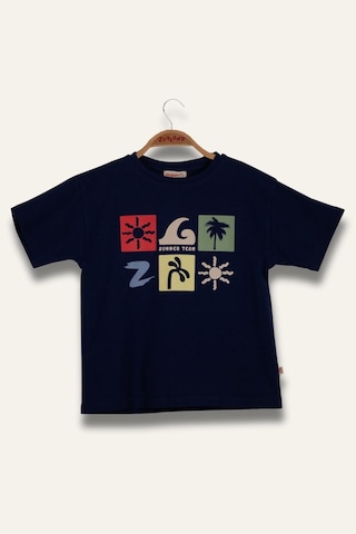 Zeyland Erkek Çoçuk Future Baskılı T-shirt - Lacivert Lacivert