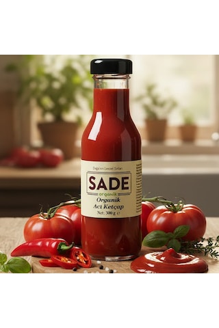 Sade Organik Ketçap Acı 280 Gr