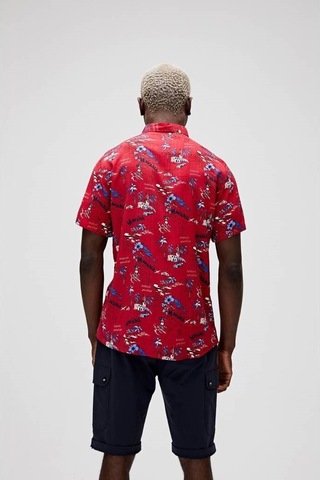 Bad Bear Hector Erkek Kırmızı Kısa Kollu Gömlek Kırmızı