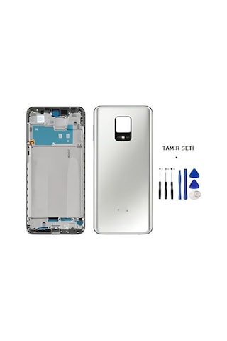 Xiaomi Redmi Note 9 Pro Full Kasa Arka Kapak Takım Beyaz - Tamir Seti Xiaomi Redmi Note 9 Pro Full Kasa Arka Kapak Takım Beyaz - Tamir Seti