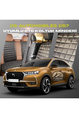 Ds Automobiles Ds7 Antrasit Renk Tay Tüyü Cepli & Terletmez Sırtlı Oto Koltuk Minder Seti - Koltuk Koruma Kılıfı Ön & Arka Tam Set