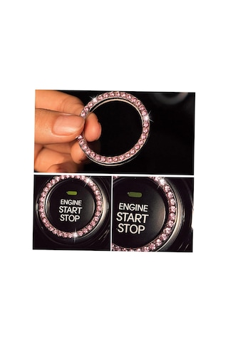 Taşlı Start Stop Çerçevesi Işıltılı Start Stop Çerçeve Pembe