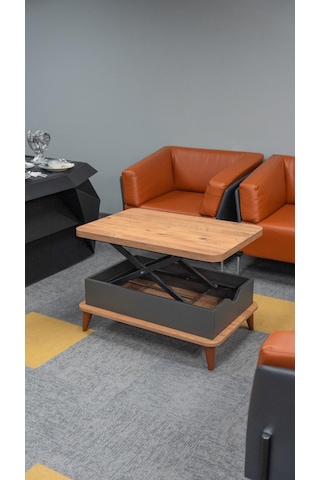 Sabit Ayaklı Kademeli Akıllı Sehpa Barok - Antrasit