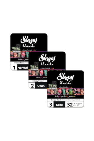 Sleepy Black Premium Plus Hijyenik Ped Mega Fırsat Paketi 116 Adet