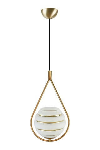 Damla Camlı Tekli Modern Hol Salon Oturma Odası Giriş Tekli Avize Gold